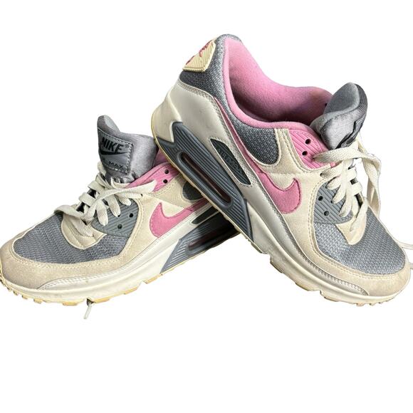 Nike Air Max 90 women’s 8.5 – grey pink running sneakers, retro vintage vibes - Picture 1 of 14